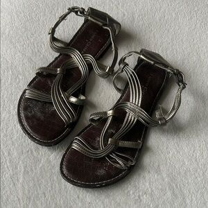 Silver Strappy Sandals